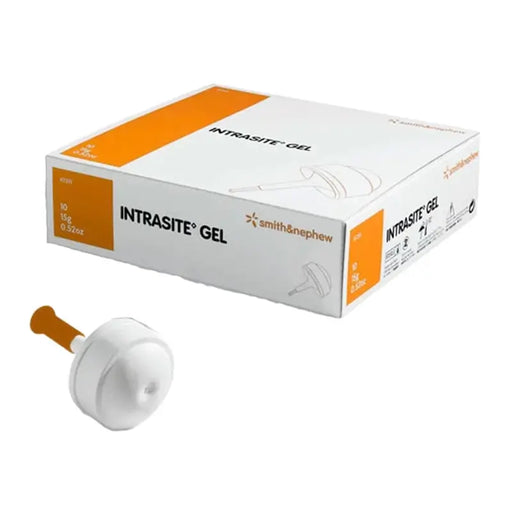 Box of Intrasite Gel with a applicator on a white background