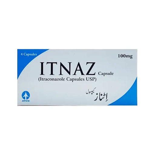 ITNAZ Capsule packaging with blue and white design on a white background