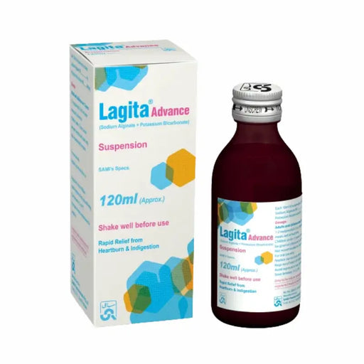 Lagita Advance suspension bottle and packaging on a white background