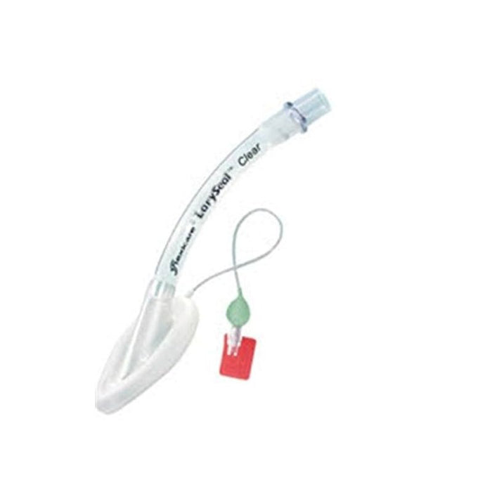 Clear snorkel with red valve on a white background