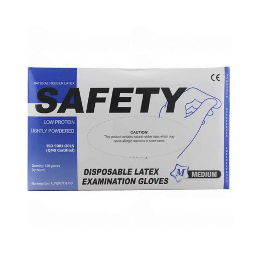 LATEX EXAM.GLOVES SAFETY (M)