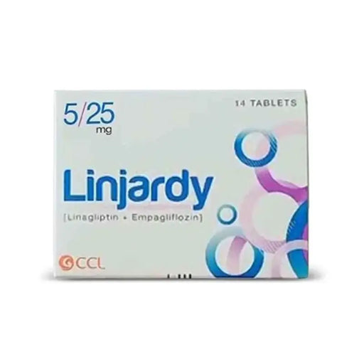Box of Linjardy tablets with CCL branding on a white background