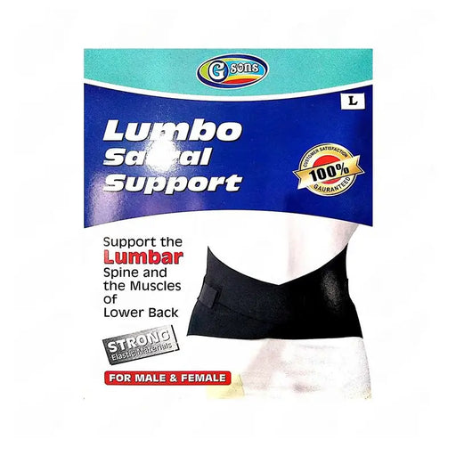 Lumbo Sacral Support brace packaging with brand logo on a white background