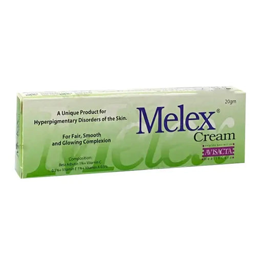 Box of Melex Cream on a white background
