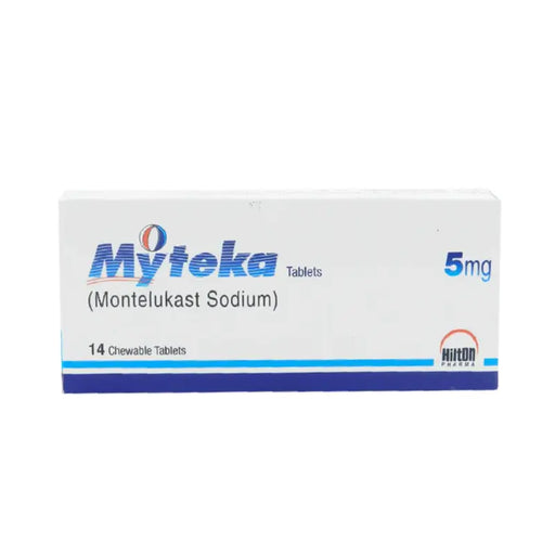 Box of Myteka Montelukast Sodium tablets on a white background