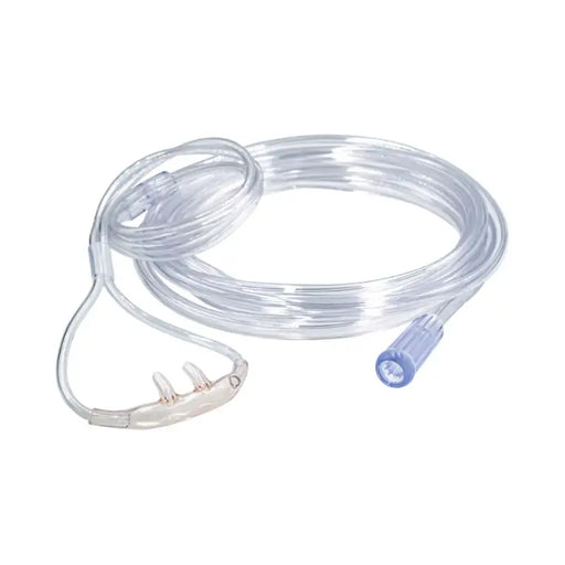 Clear plastic tube with a connector on a white background