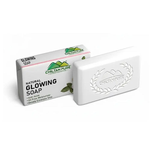 White bar of soap with 'Chilthan Pure' branding on a white background