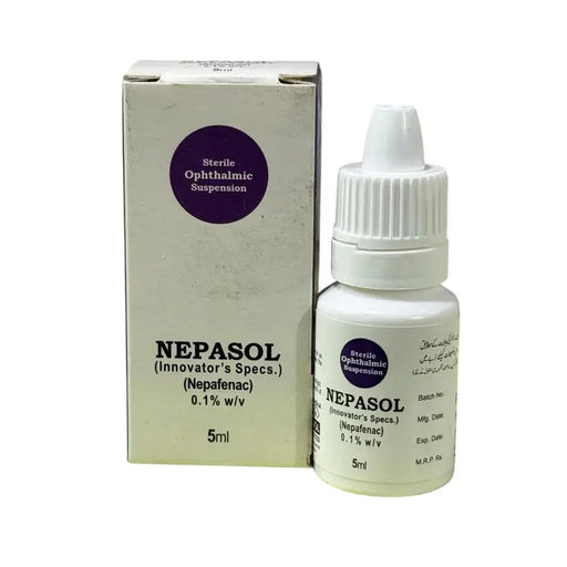 Nepasol bottle and box on a white background