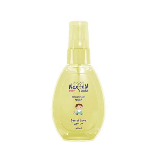 Nexton baby cologne bottle with 'Secret Love' fragrance on a white background