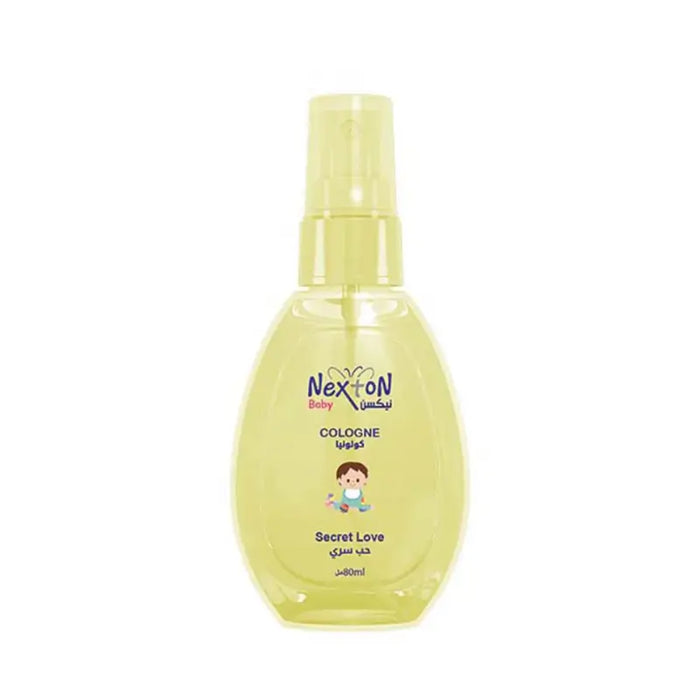 Nexton baby cologne bottle with 'Secret Love' fragrance on a white background