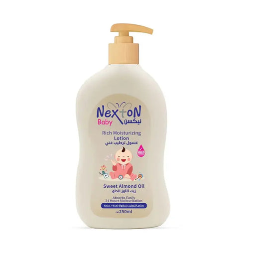 Nexton Baby Rich Moisturizing Lotion bottle with pump on a white background