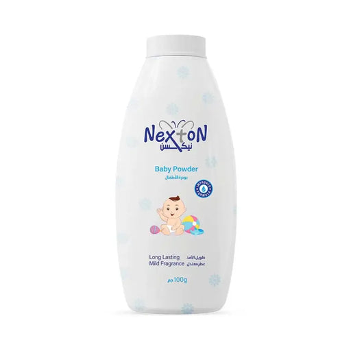 Nexton baby powder bottle on a white background