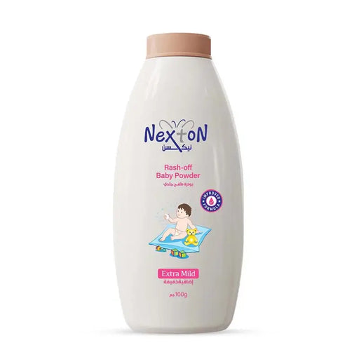 Nexton baby powder bottle on a white background