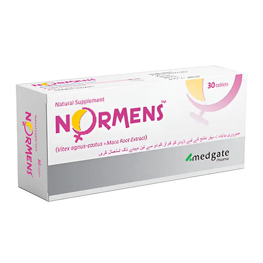 Box of Normens natural supplement with Medgate branding on a white background