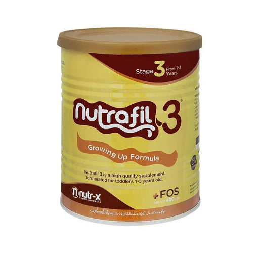 Nutrafil 3 growing up formula canister on a white background