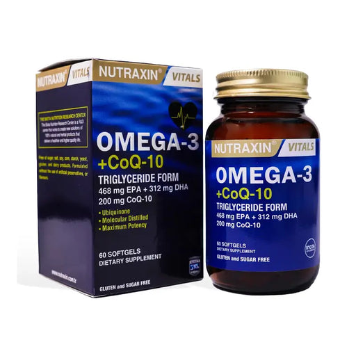 NUTRAXIN OMEGA 3 + COQ 10 1X60S SOFTGELS