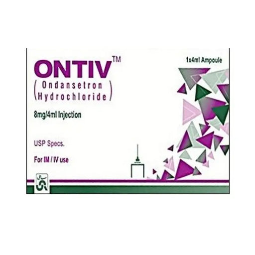 ONTIV packaging for Ondansetron Hydrochloride injection on a white background