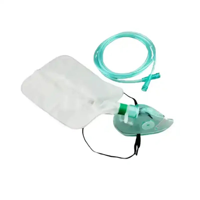 Medical oxygen mask with hose on a white background