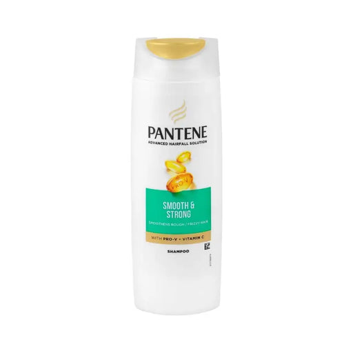 Pantene Hairfall Smooth & Strong Shampoo 185ml nourishes hair from root to tip, strengthens strands, and reduces hair fall for smoother, stronger hair.