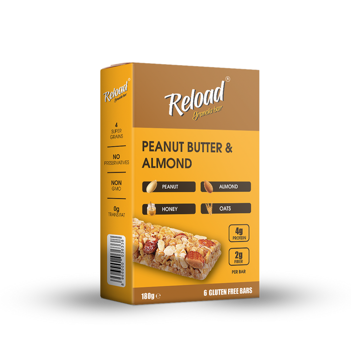 RELOAD PEANUT BUTTER & ALMOND GRANULA BAR 1X6'S