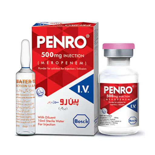 PENRO 500mg injection packaging with ampoules on a white background