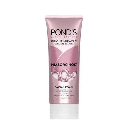 Pond's Bright Miracle Ultimate Clarity Niasorcinol Facial Foam tube on a white background