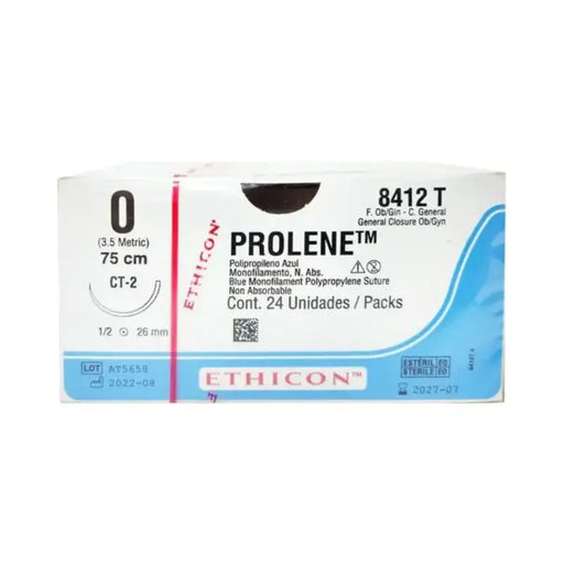 Box of Ethicon Prolenet surgical suture on a white background