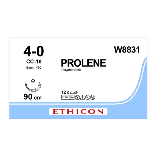 Ethicon Prolene suture package with specifications