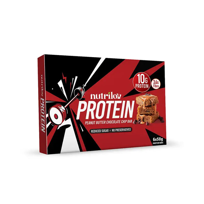 PROTEIN PEANUT BUTTER & CHOCOLATE CHIP BAR (10G PROTEIN) 50G 1X20'S