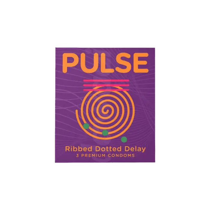 PULSE RIBBED DOTTED DELAY CONDOM 3'S
