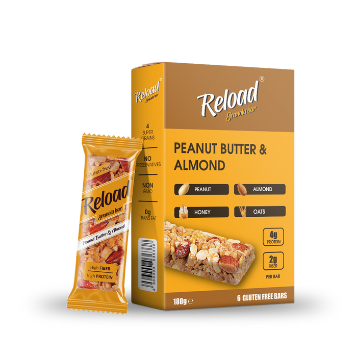 RELOAD PEANUT BUTTER & ALMOND GRANULA BAR 1X6'S