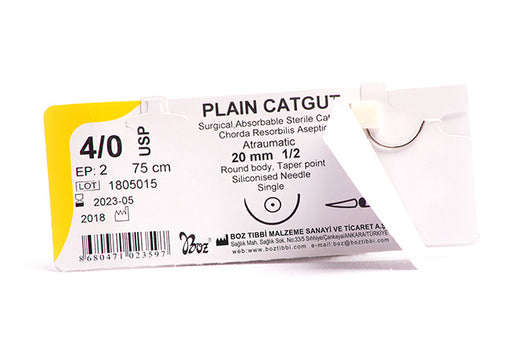 CATGUT 4/0 20MM 1/2C RB 1'S