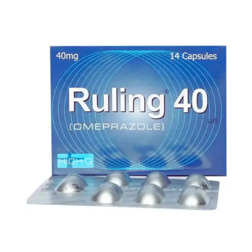 Packaging of Ruling 40 capsules with blue background