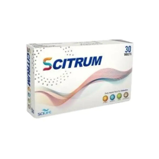 Scitrum packaging with 30 tablets on a white background