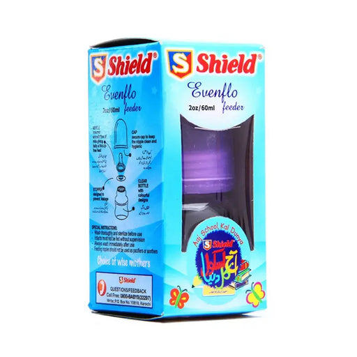 Shield Evenflo feeder packaging on a white background