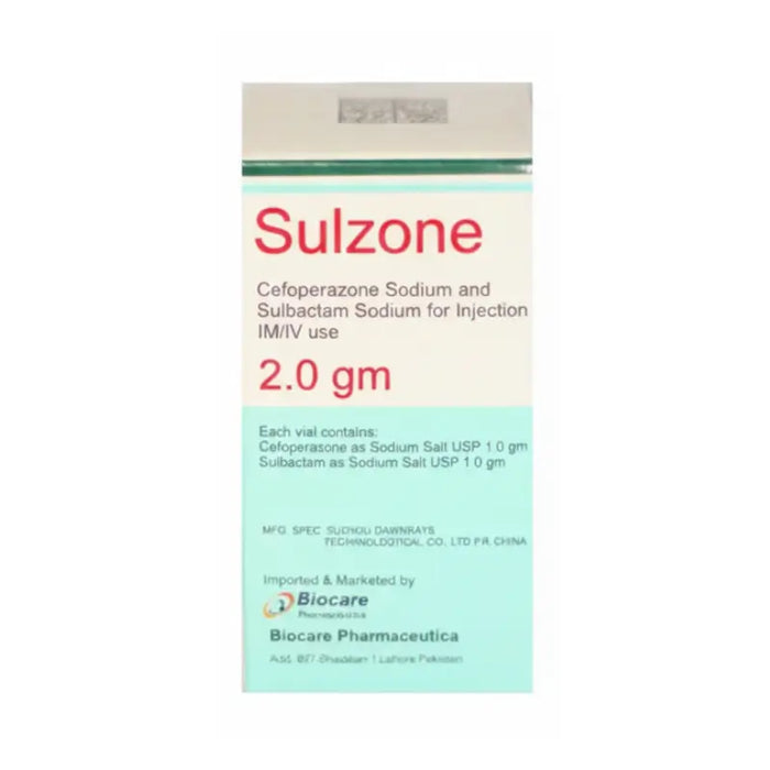 Sulzone medication packaging with green and beige color scheme on a white background