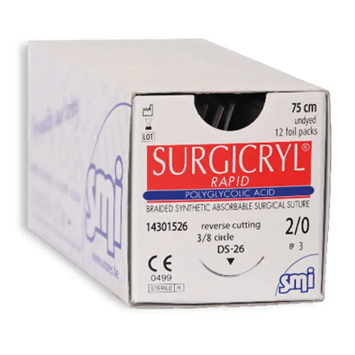 SURGICRYL 2/0 30MM 1/2C RB 12S