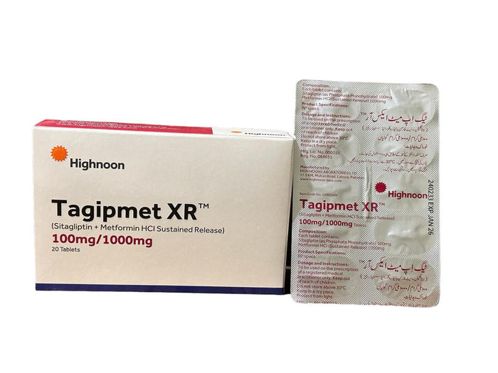 TAGIPMET XR 100/1000MG 2X7S