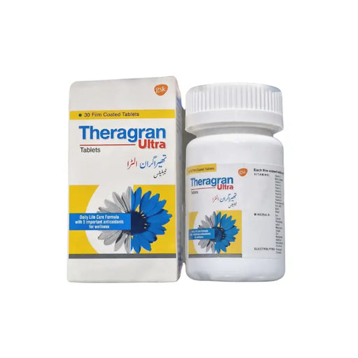 Theragran Ultra tablets packaging on a white background