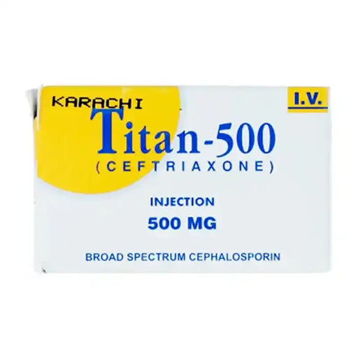Box of Titan-500 IV injection on a white background