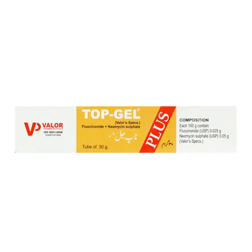 Top-Gel Plus tube with Valor branding on a white background