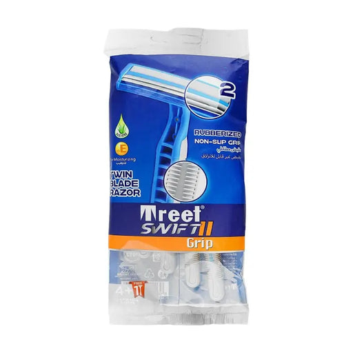 Treet Swift II Razor packaging with blue and white design on a white background