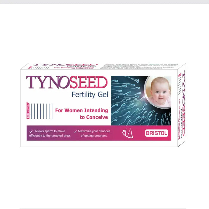 Packaging of Tynoseed Fertility Gel with product information and branding visible.
