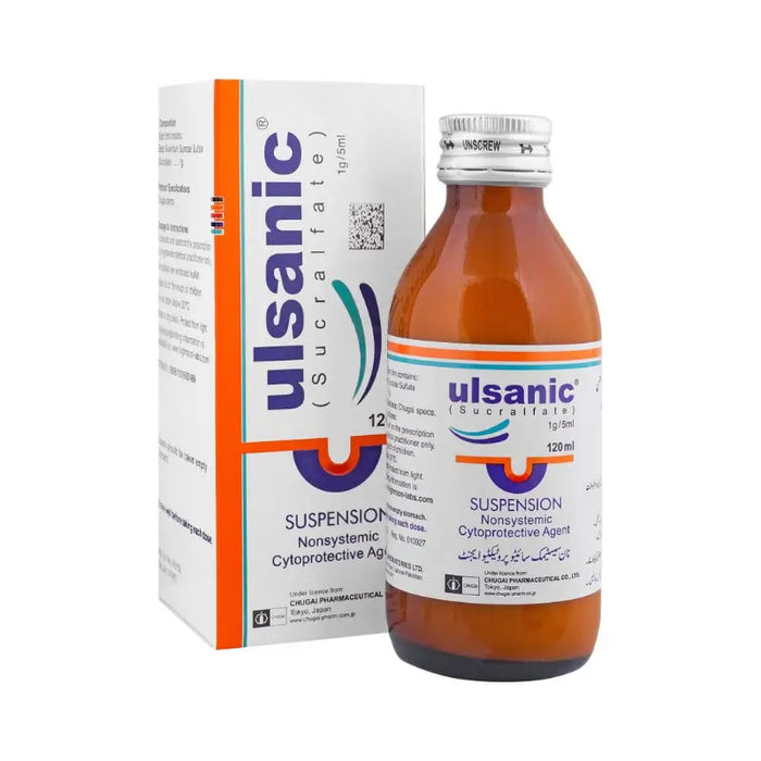 Ulsanic bottle and packaging on a white background
