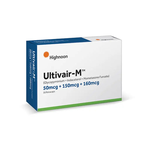 Box of Ultivair-M medication by Highnoon on a white background