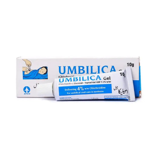 Umbilica gel packaging on a white background