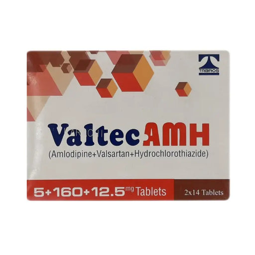 Valtec AMH medication packaging with red and blue text on a white background