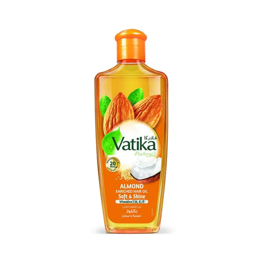 Vatika Almond Shampoo bottle on a white background