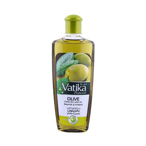 Vatika olive oil bottle on a white background