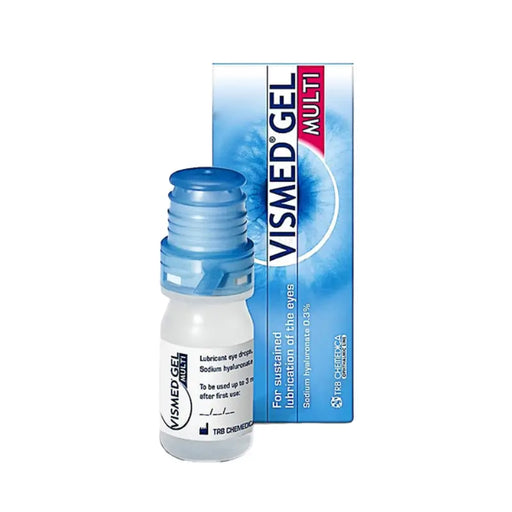 Vismed Gel Multi bottle and packaging on a white background